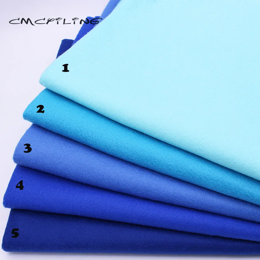 CMCYILING синяя серия Мягкая войлочная ткань для вышивки DIY материал для изготовления кукол 1,2 мм толщина полиэфирной ткани 45*110 см