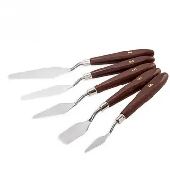 

NEW HOT SALES 5Pcs Wood Handle For Oil Painting Lightweight Colour Modulation Anti-slip