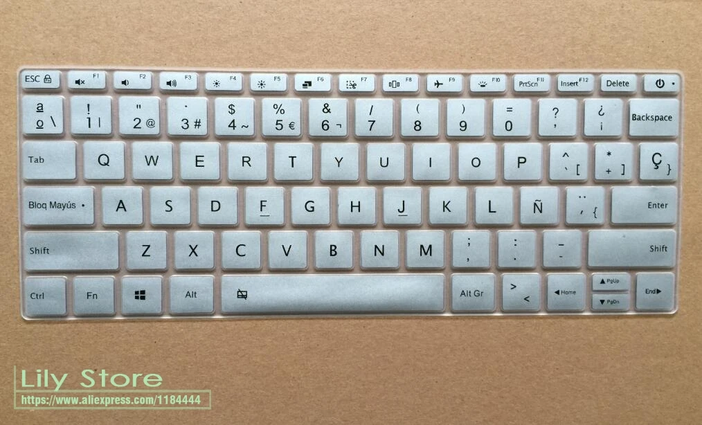Силиконовый чехол для клавиатуры ноутбука Prorector PowForward 12 13 15 дюймов испанский для XiaoMi notebook Air 12,5 13,3 15,6 Pro Mi laptop - Цвет: Mi Air 13inch Silver