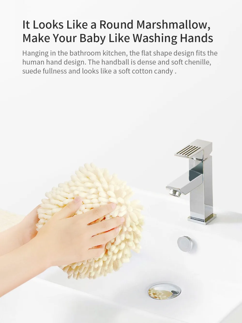 Xiaomi Qualitell Chenille Hand Towel Hand Dry Towel Soft Plush Dishcloths Towel Ball Fast Drying For Kitchen Bathroom Office