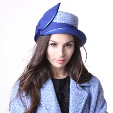 Free Shipping Women Hats Felt Hats For Winter Women Ladies Chapeau With Bow 100% Wool Wool Cap