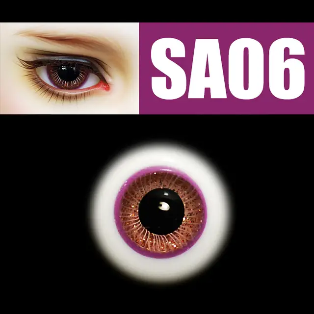 new 16mm pink Iris/&Black pupil glass BJD eyes for Reborn//newborn BJD Doll