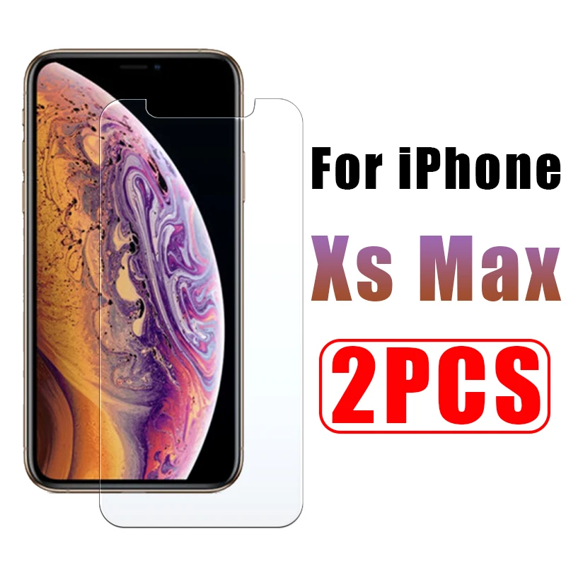 

2PCS protective glass on for iphone xs max screen protector glas i phone xsmax tempered aiphone airphone aphone cam temperli 9h