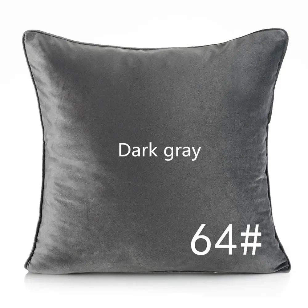 Модный мягкий Чехол на подушку, Бархатный Чехол на подушку для гостиной, дивана 45*45, кресло, кровать, домашний декор, домашний декор, 30, 50, 60 - Цвет: Dark gray No. 64