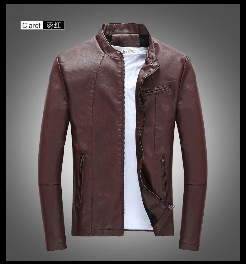 original leather jacket for men Autumn Winter Men's Casual Zipper PU Leather Jacket  Motorcycle Leather Jacket Men Leisure Clothing Men's Slim Leather Jacket leather biker vest