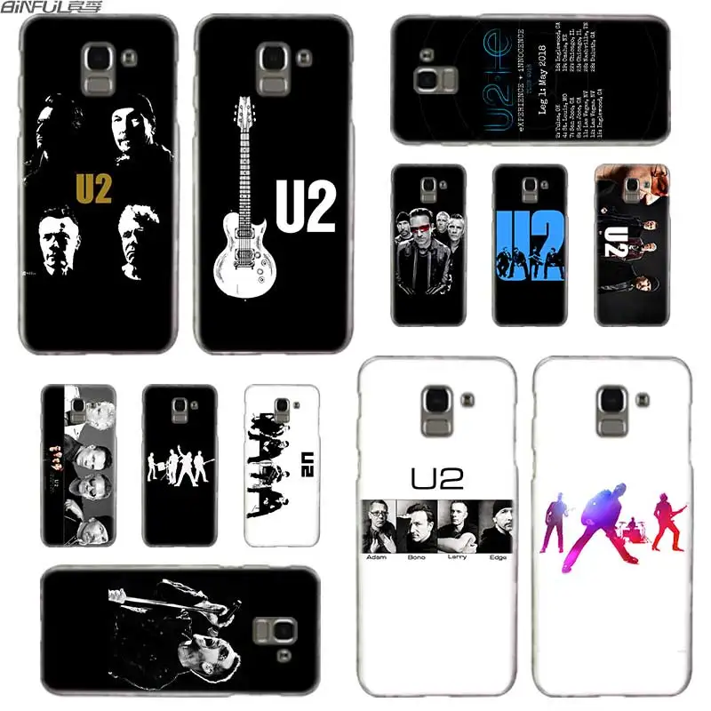 

BINFUL Transparent hard case for Samsung J3 J4 J5 J6 J7 J8 2015 2016 2017 EU 2018 Prime Max U2 Bono Joey Ramone band