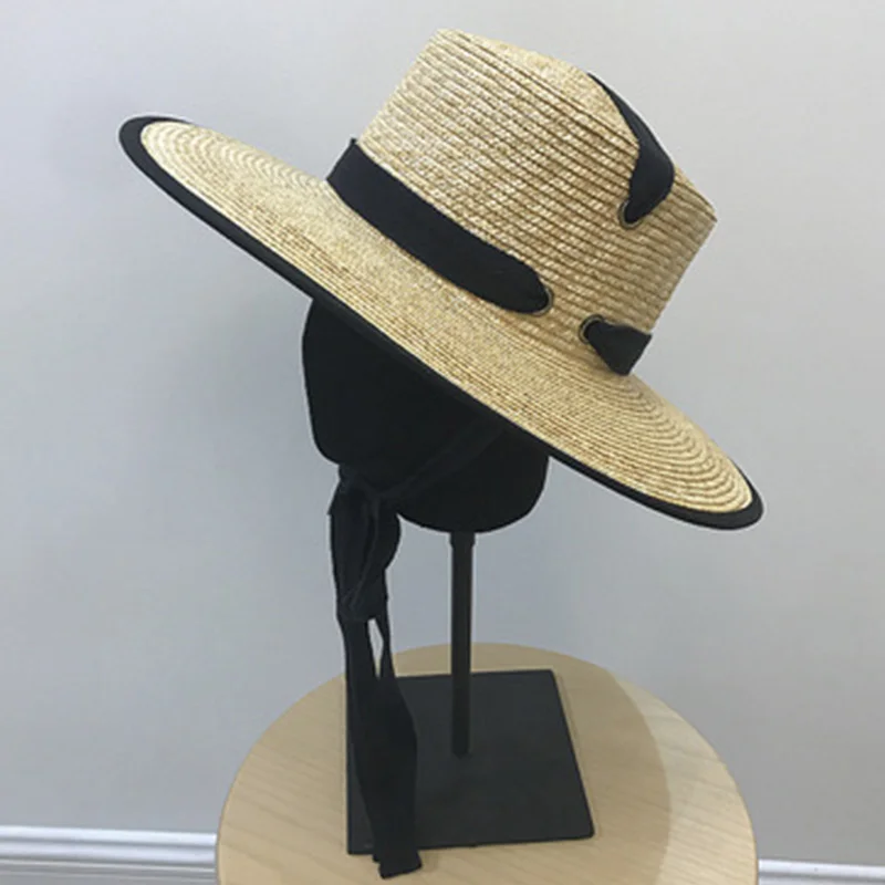 Новая летняя пляжная шляпа с широкими полями 11 см соломенная шляпа Женская Кентукки Дерби Солнцезащитная лента для шляпы галстук шляпа для отдыха