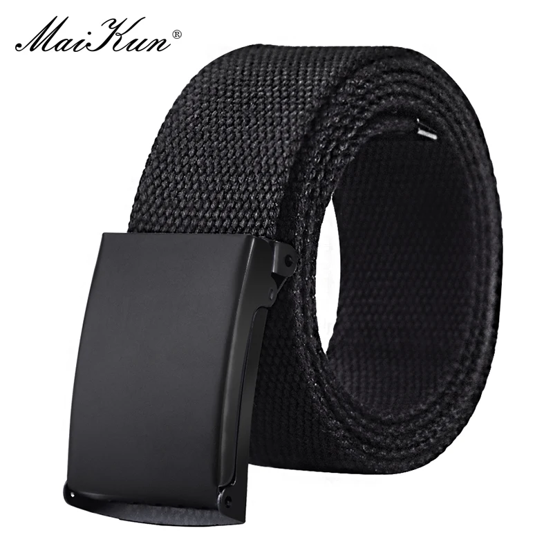 

MaiKun Belt Canvas Mens Belts Metal Slider Buckle Belts For Men Male Military Tactical Strap for Pants Jeans