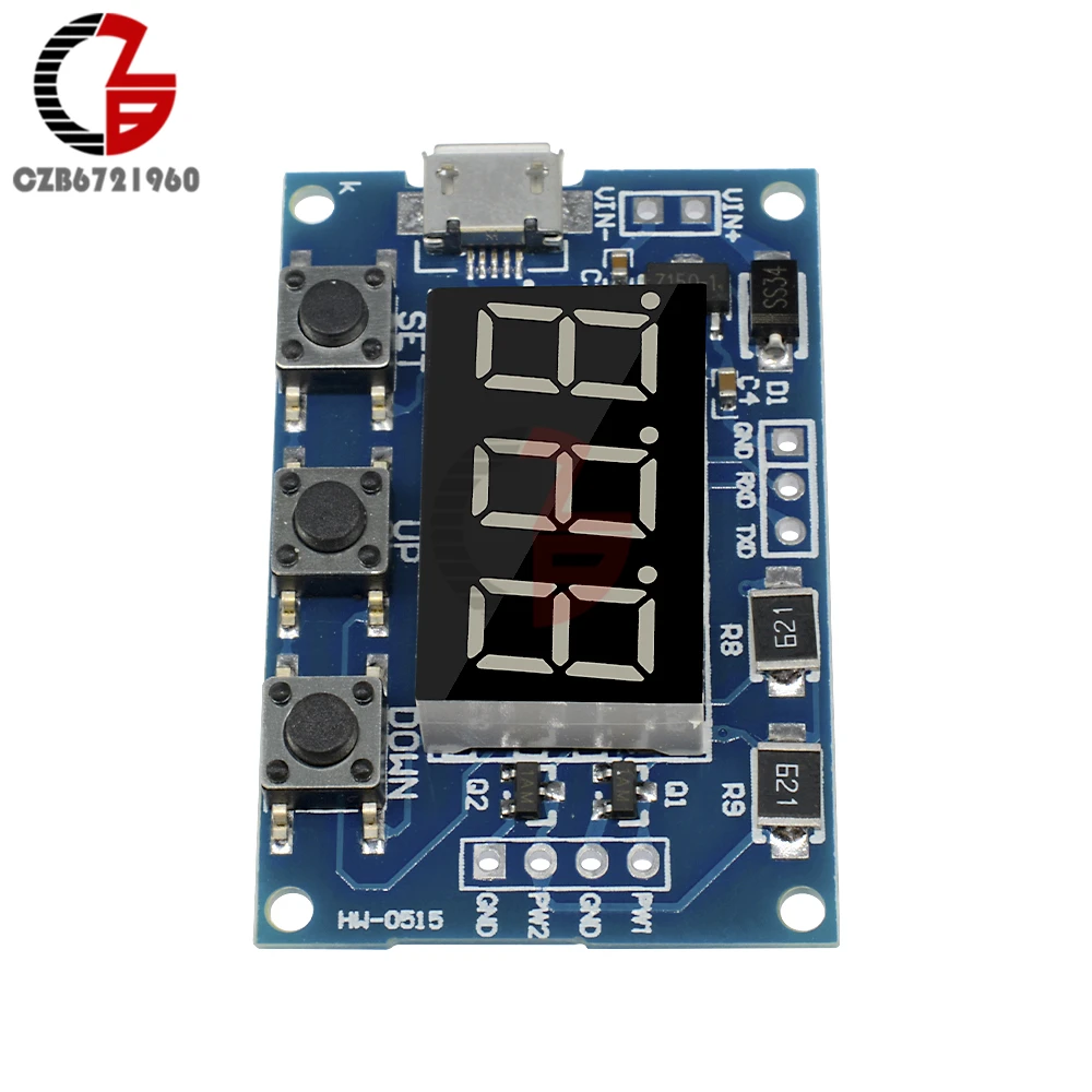 Micro USB DC 2CH Adjustable PWM Signal Generator Duty Cycle Pulse Frequency Module Digital LED Display Tube DC 5V 12V 24V DIY 4