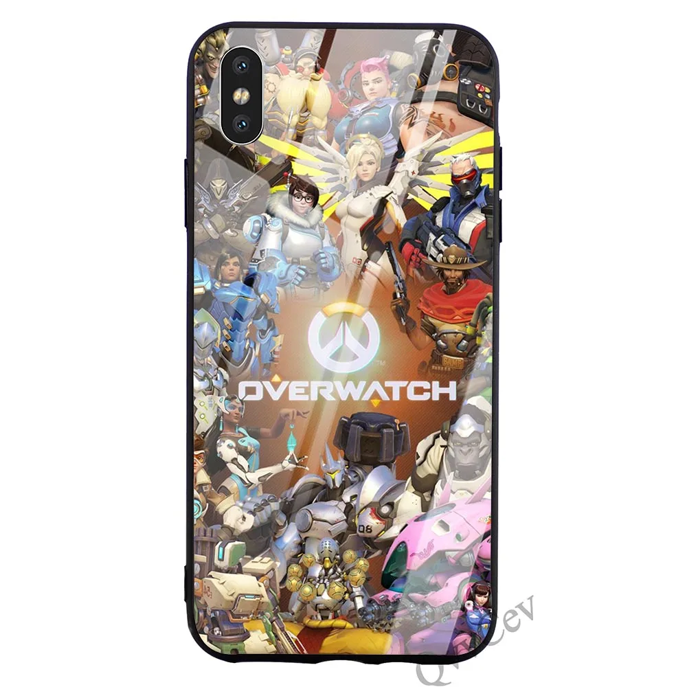Тонкий чехол для телефона из закаленного стекла Overwatch mercy для iPhone 5 Чехол XR X 7 8 Plus 6 6S 5S SE Xs Max силиконовый - Цвет: K0552503