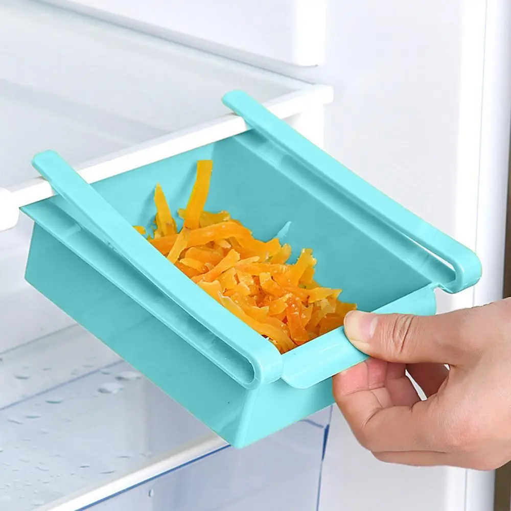 Холодильник полка хранения коробка пищевой контейнер кухонный инструменты пластик современные стойка для раковины Organizador Cocin - Цвет: Blue