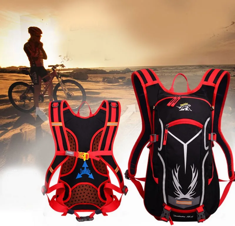 18L Waterproof Breathable Bicycle Backpack Outdoor Sports Riding Travel Mountaineering Hydration Water Bag with Rain Cover (1)