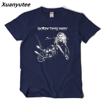 

Xuanyutee 2018 Rock Star Fans Lady Gaga Born This Way T-shirt Men Rock Roll Band Print Tee Shirt Homme EU Size Casaul Fit XS 2XL