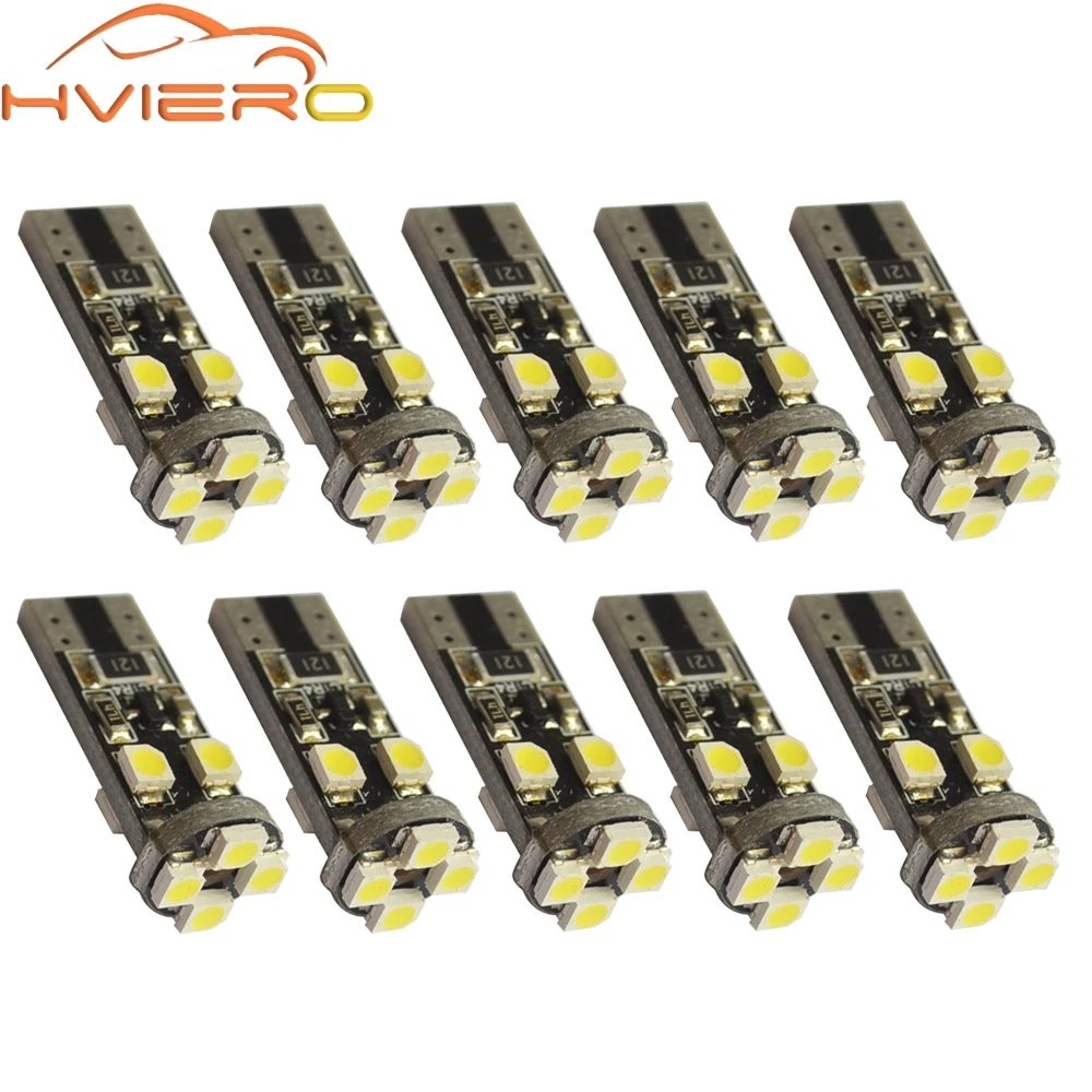 

Wholesale 10pcs / lot T10 8smd 3528 White Canbus Car LED SMD Light, Canbus T10 W5W 194 8SMD 3528 Blubs Light