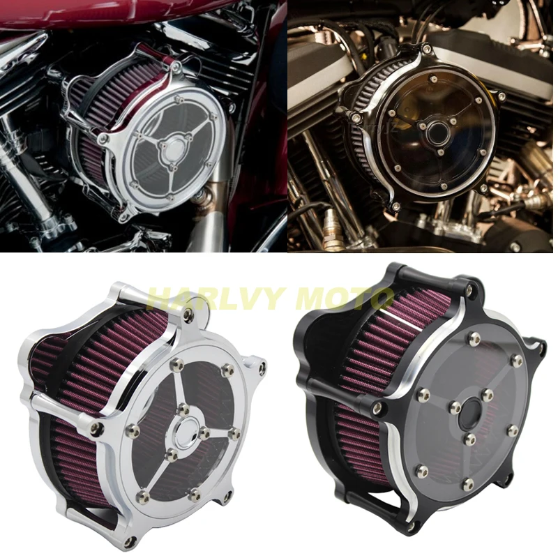 

BLACK/Chrome CNC Air Filter Cleaner Intake System For Harley Touring Road King Road Glide 2008-2016 2012 2013 2014 2015