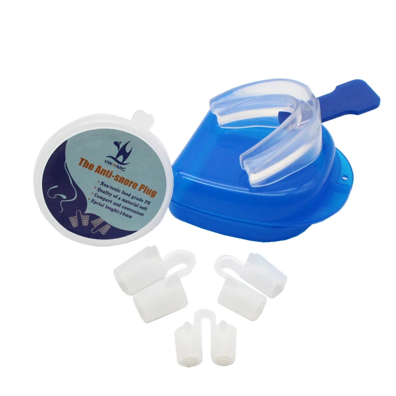 

Food Grade Silicone Anti Snore Nose Clip Nasal And Stop Snore Mouthguard Silicone Mouthpiece Apnea Guard For Easy Health Sleep