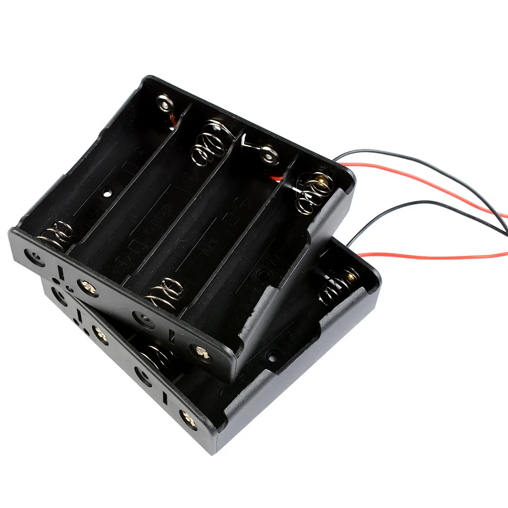 

2Pcs Black Plastic Battery Holder Case w Wire for 4 x 18650 14.8V LW