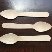 Изготовленные на заказ Выгравированные ложки для торта деревянные чайные ложки 11 см столовые приборы вечерние одноразовые Свадебные ресторан и бар