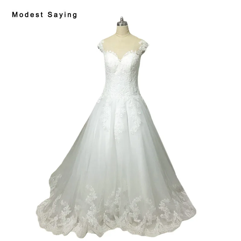 Elegant Ivory A Line Lace font b Wedding b font Dresses 2017 with Buttons Formal Women
