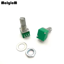 MCIGICM 100 шт. 6pin RK097G дуплексный потенциометр аудио/усилитель/Герметичный потенциометр B50K 15 мм ручка