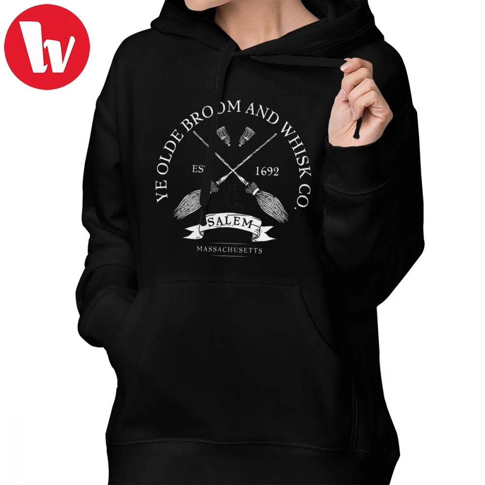 

Salem Hoodie Salem Broom Company Hoodies Gray Simple Hoodies Women Cotton Printed Street wear Long-sleeve Pullover Hoodie