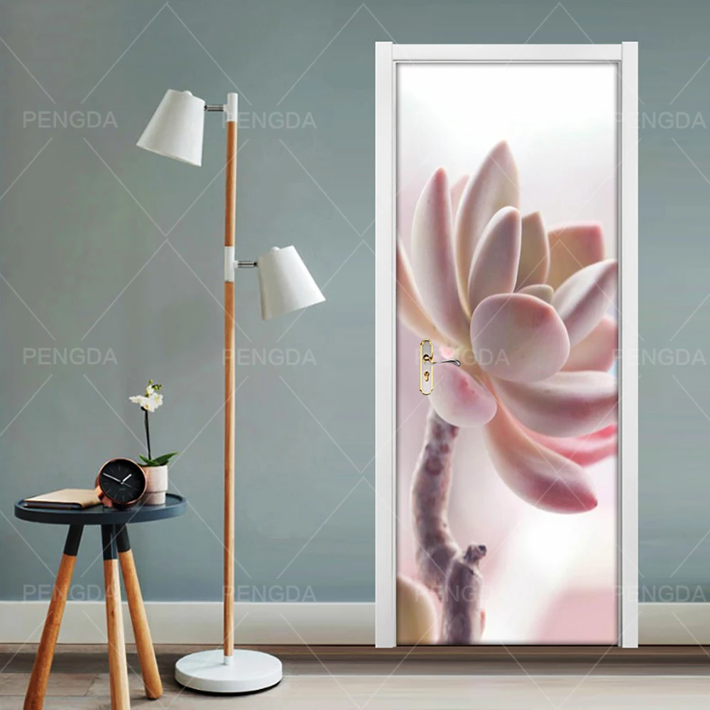 

Sticker On The Door Self Adhesive Wallpaper Diy Print Flower Picture Wall Art Sticker Home Decor Mural Wardrobe Renovation Decal