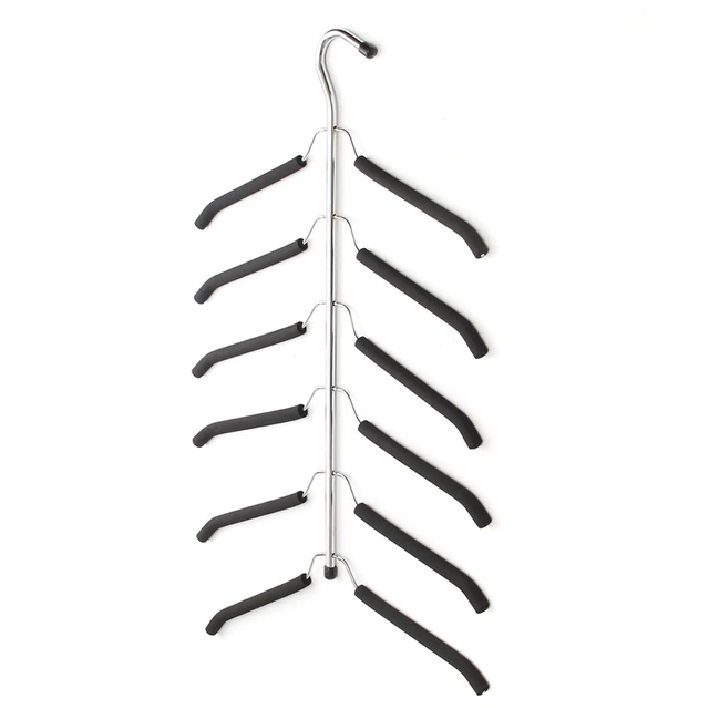 1Pcs Modern 6Layers Rotatable Rack Bathroom Shelf Hanger Tie Towel Hangers Anti-skid Sponge Suit Storage Hook Shirt Holder