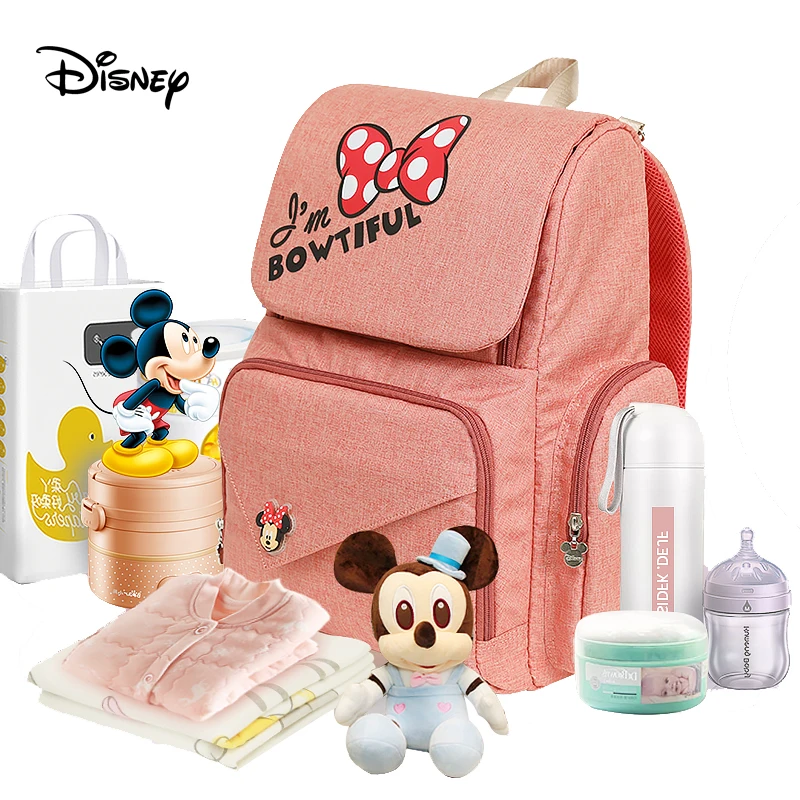 Disney diaper bag usb mickey mouse bag Zipper Multi functional maternal