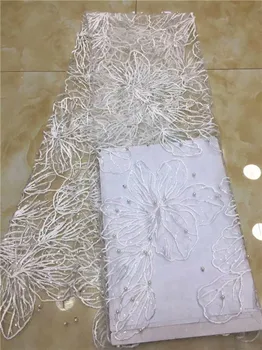 

new african Sequins lace fabric african swiss voile lace 2017 green white cupion french beads net lace for sewing accessories