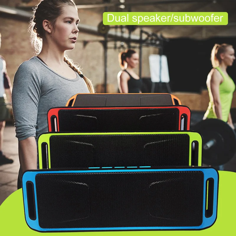 

Dual Bass Stereo Sound Box Wireless Subwoofer Speakers Bluetooth 4.0 Speaker TF SD Card USB FM Radio Built Mic Super