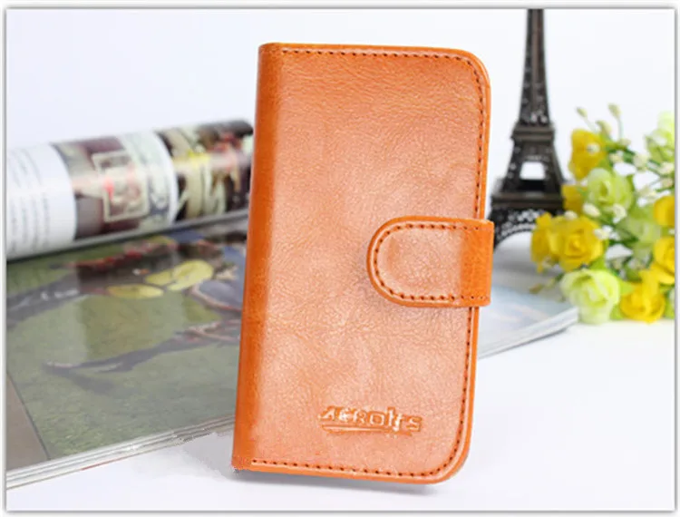 Роскошный кошелек из искусственной кожи для Prestigio WIZE OK3 PSP3468DUO, чехол для мобильного телефона с подставкой и держателем для карт, винтажный стиль, чехол - Цвет: BROWN