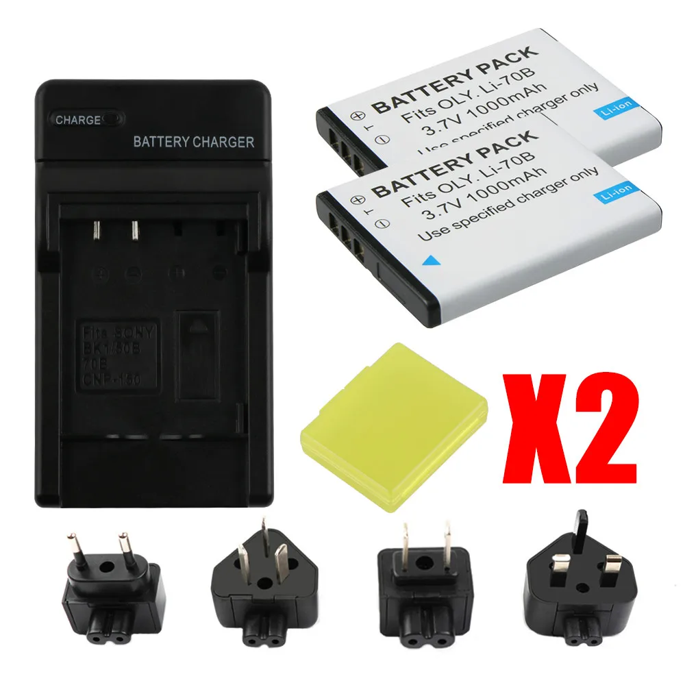 

RP LI-70B Li-70B Li 70B Batteries and LCD USB Charger for Olympus VG110 VG120 VG-160 X-940 D-715 FE-4020 FE-4040 VG-140 VR-130
