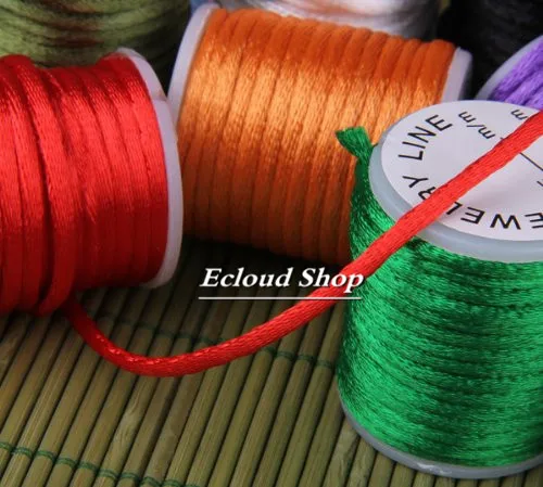 

10 Rolls 3m Multicolor Round Satin Rattail Beading Cord 3mm