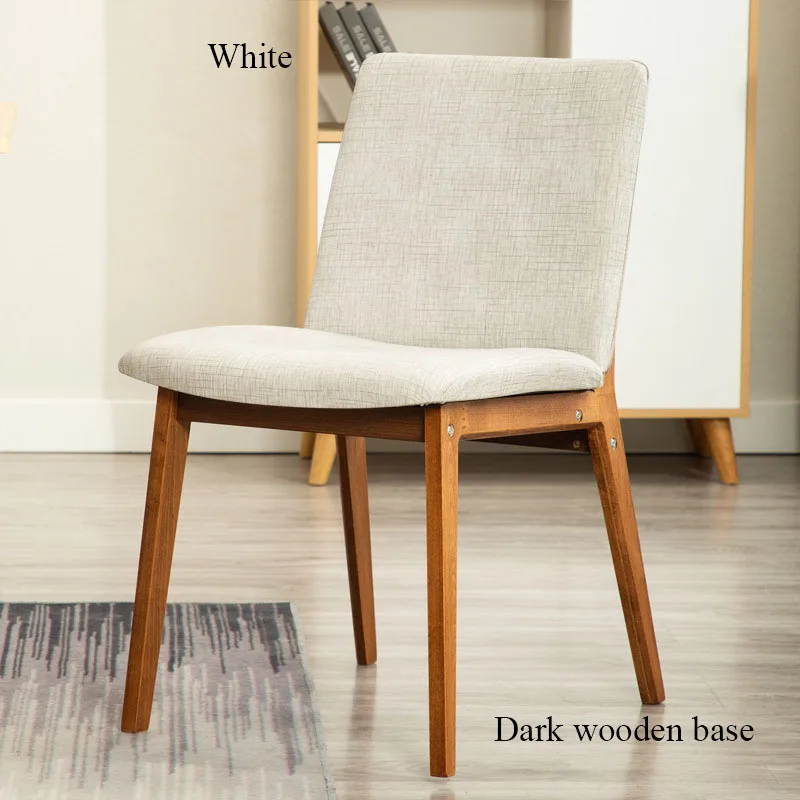 Nordic Home Furniture Minimalist Bedroom Study Chair Solid Wood Back Office Restaurant Meeting Coffee Hotel Dining Modern Chairs - Цвет: Dark wood White