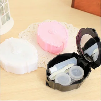 

1 pcs Cute Contact Lens Case Holder Hard PU Contact Lens Case Set With Mirror Travel Lenses Box Container Spectacle Cases