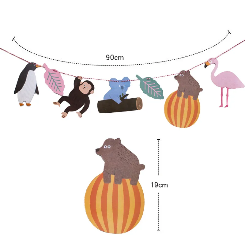 Декорации с днем рождения Детская Растяжка с фигурками динозавров сафари джунгли вечерние животных баннер на день рождения мультипликационный вечерние свадебные сувениры - Цвет: monkey banner