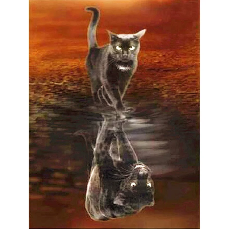 

5D Diamond Mosaic Animal Cat Panther 5D Diamond Painting Kit Full Square Diamond Embroidery Sale Rhinestone Picture Home Decor