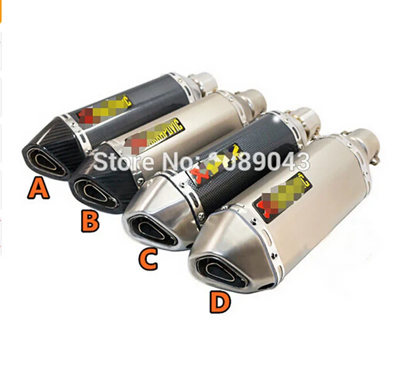 Universal Motorcycle Modified Scooter Akrapovic Exhaust Muffle pipe GY6 CBR CBR125 CBR250 CB400 CB600 YZF FZ400