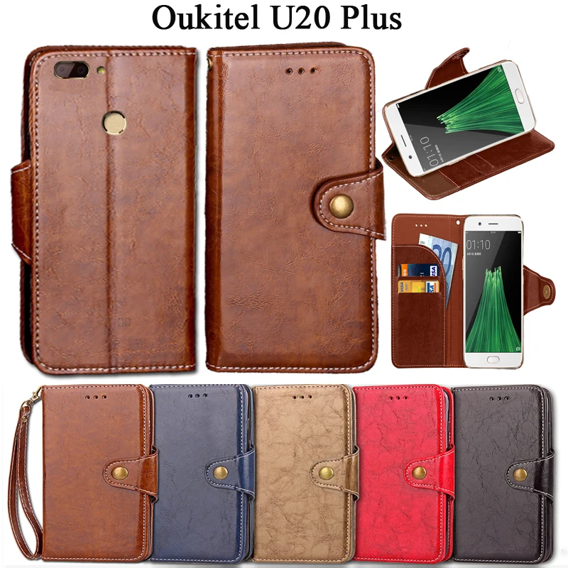 Роскошные Флип Чехол Для Oukitel U20 плюс Винтаж PU кожаный бумажник Подставки