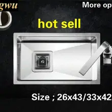 Стандартный мини балкон кухня ручная раковина одинарная мойка 304 пищевой нержавеющей стали Горячая 26x43/33x42 см