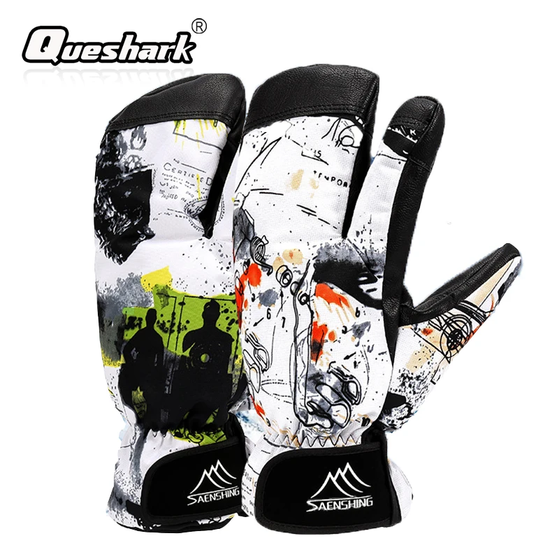 Профессиональные лыжные перчатки для женщин и мужчин, Нескользящие сноубордические перчатки, снегоходы, мотоциклетные Зимние перчатки для верховой езды, ветрозащитные водонепроницаемые