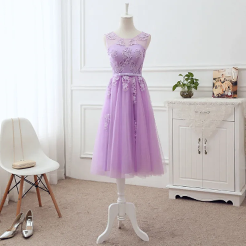 Robe de soiree, без рукавов, на шнуровке, ТРАПЕЦИЕВИДНОЕ, с аппликацией, длинное, элегантное, вечернее платье, Формальное, vestido de festa, платья для выпускного вечера - Цвет: Light purple medium