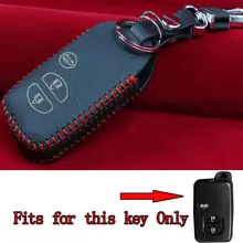 BBQ@ FUKA 3 кнопки Красная Нить автомобиля кожаный флип дистанционного брелок держатель чехол с брелок подходит для Toyota Camry Highlander