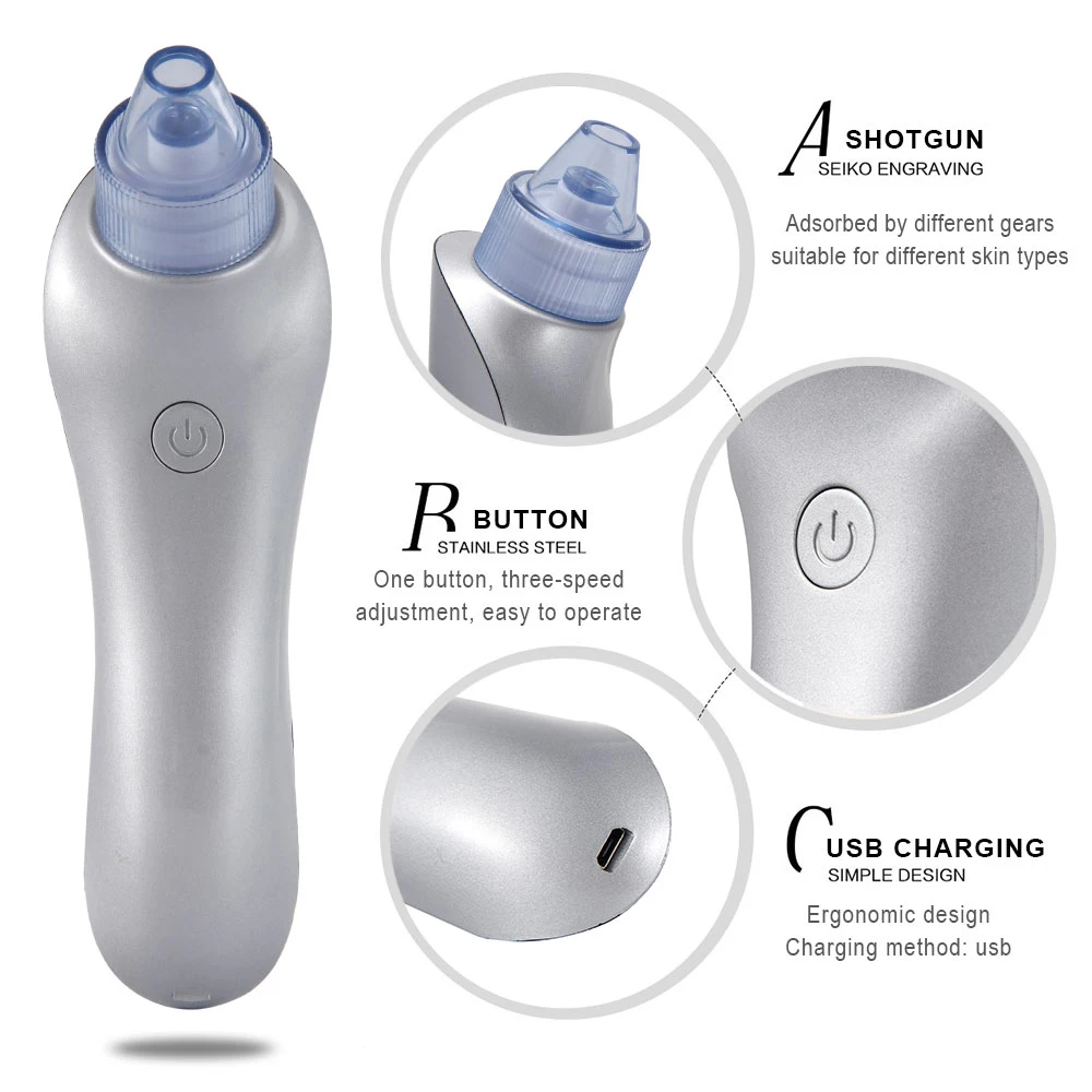 Limpador de Poros Remoção de Cravo Ponto de Limpeza Máquina da Beleza Vácuo Rosto Limpeza Acne Preto Facial 12 Beleza e saúde