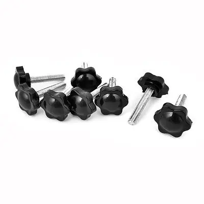 

M6 x 30mm Male Thread 42mm Star Head Dia Screw On Type Clamping Knob 8Pcs