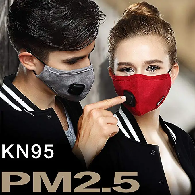 

Washable Mouth Mask with Replaceable Filter Activated Carbon Dustproof Anti Pm2.5 Mask Pollen Allergy for Running Cycling