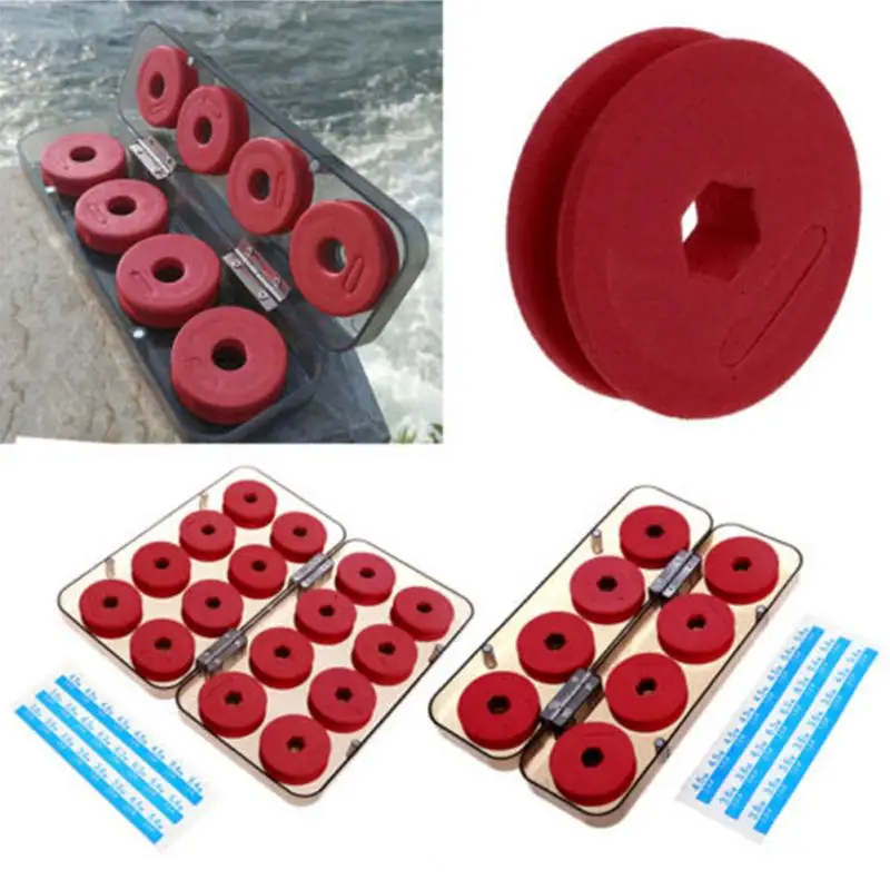 

8/16Pcs Durable Red Foam Winding Board Fishing Line Wire Shaft Bobbin Spools Tackle Box Gift