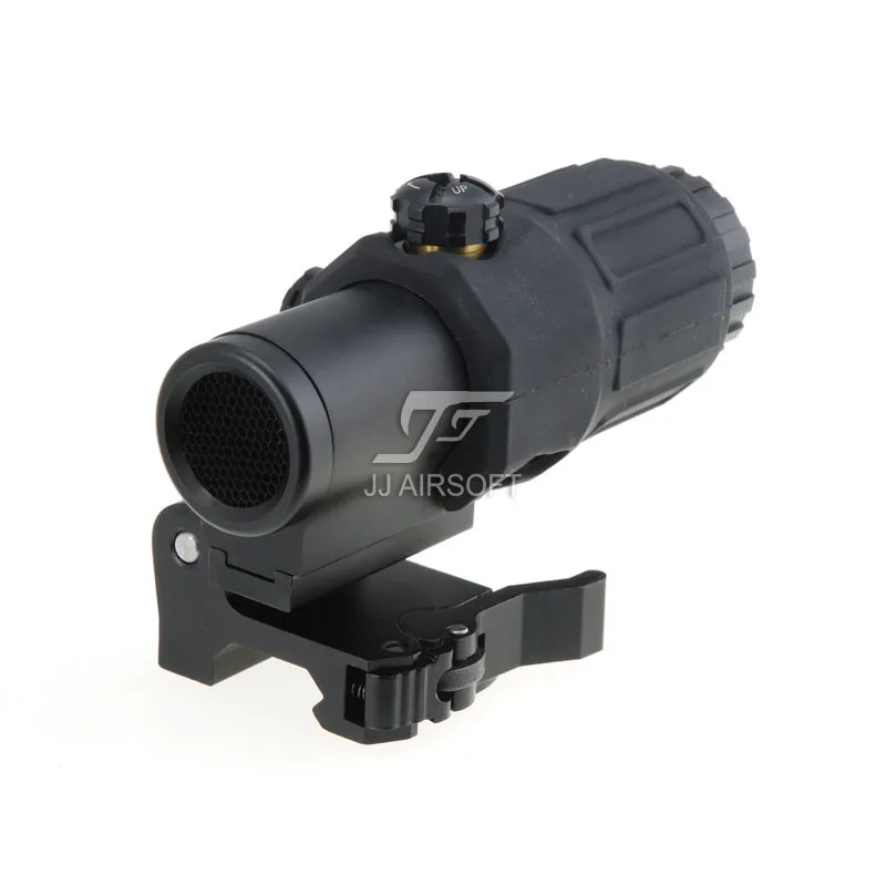 

JJ Airsoft G33 3X Magnifier with Switch to Side STS Quick Detachable / QD Mount & Killflash / Kill Flash (Black)