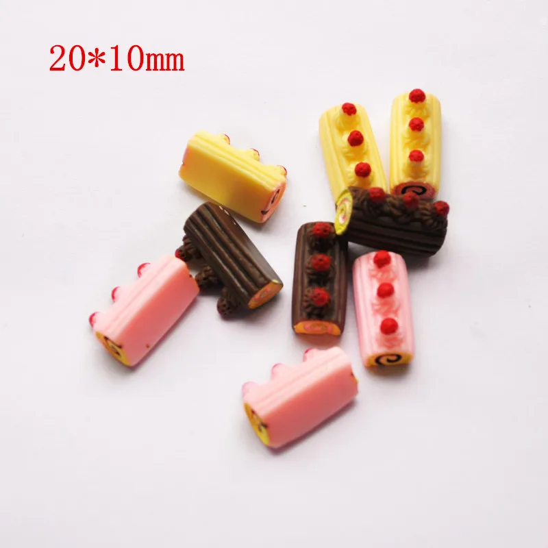 

30pcs 20*10mm DIY Miniature Artificial Fake Food Cake Resin Cabochon Scrapbooking for diy decoration