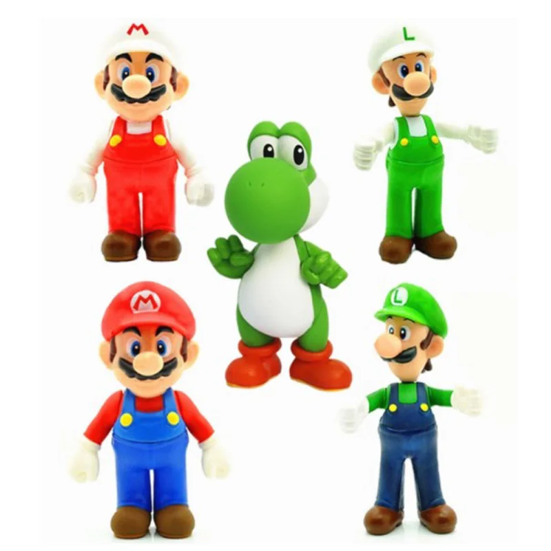 8-13cm Super Mario Bros Boo Ghost Yoshi Luigi Peach PVC Action Figures Figurines Collectibles Dolls Kids Toys For Boys Girls